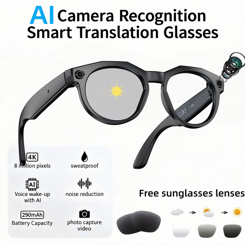 Wearable AI Camera Glasses UV Protect