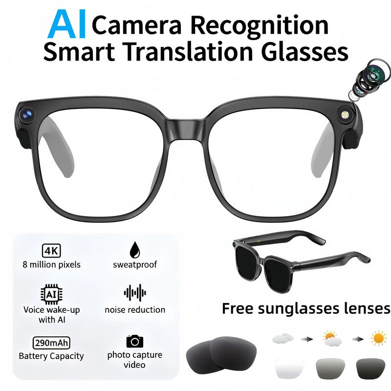 Wearable AI Camera Glasses UV Protect
