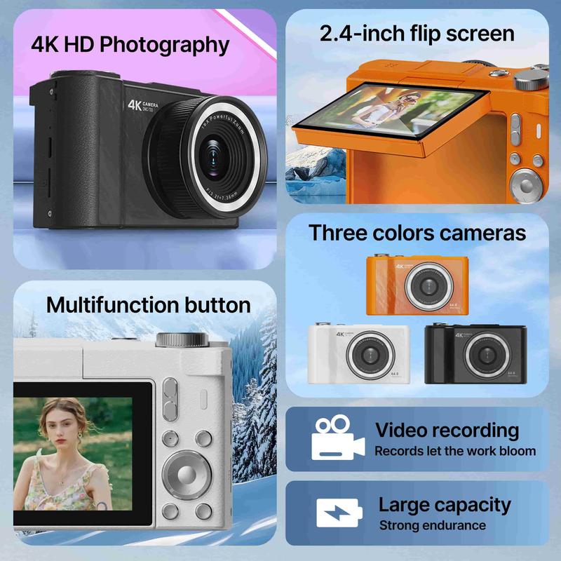 4K Digital Camera with Flip Screen