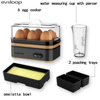 6-Egg Electric Cooker for Eggs & Omelets